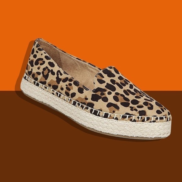 Dr. Scholl's Shoes - Dr. Scholl’s Find Me Espadrille Leopard Suede Tan Black Loafer Shoes Size 9.5